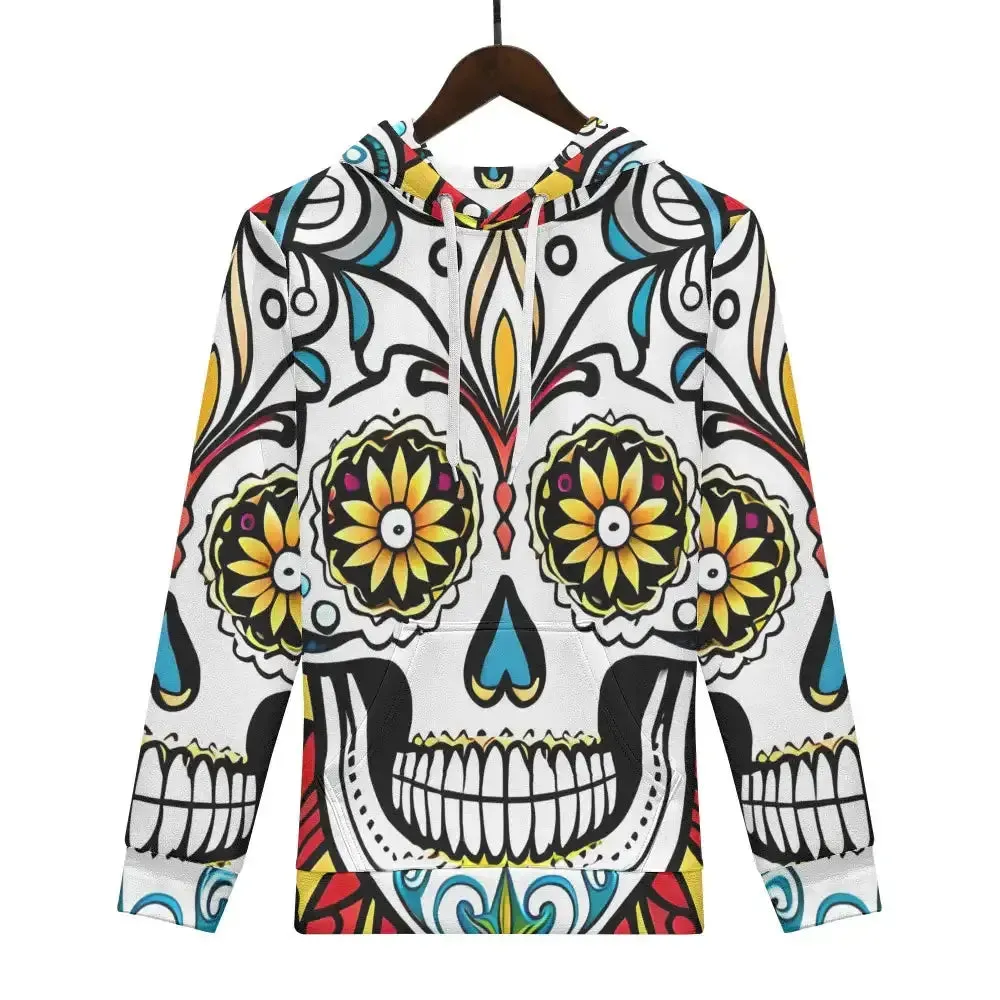 Mens flowery skull hoodie