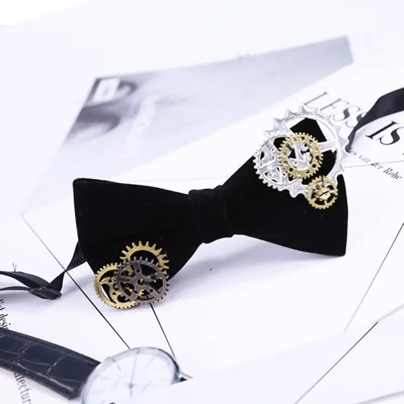 Men's Gothic Retro Steampunk Gears Bow Tie