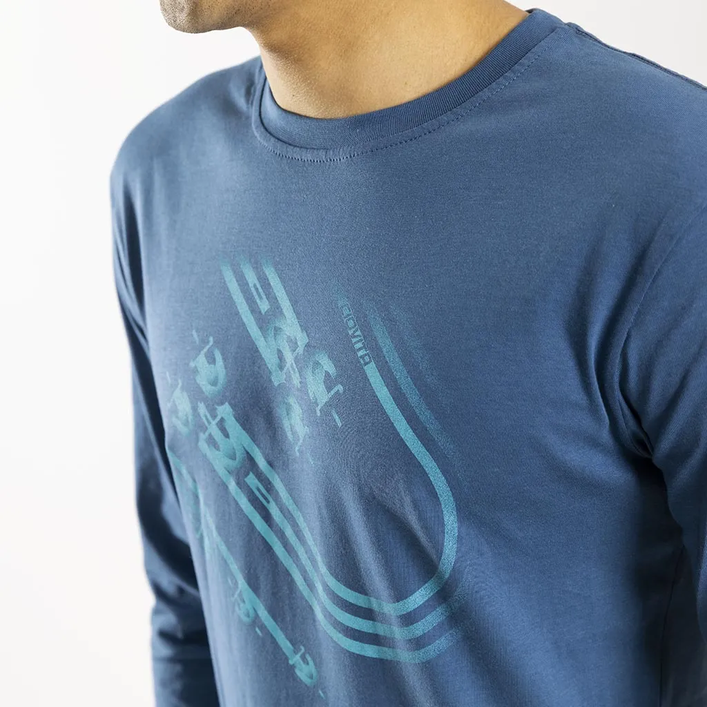 Men's Track Long Sleeve Shirt (Ocean Blue)