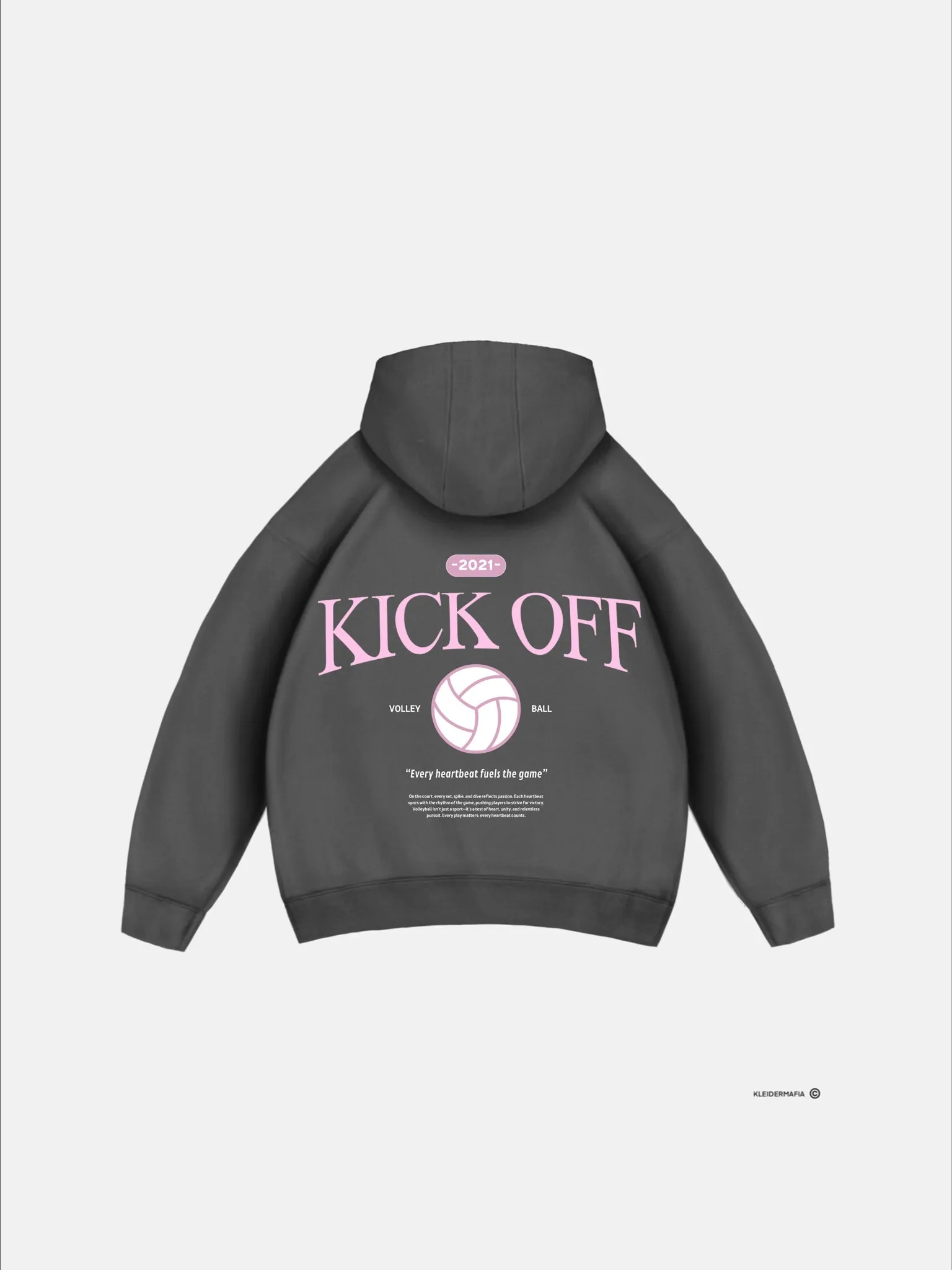 Oversize "KICK OFF" Hoodie - Anthracite