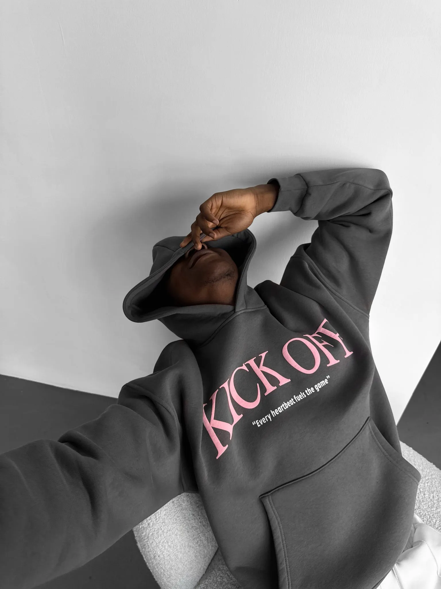 Oversize "KICK OFF" Hoodie - Anthracite