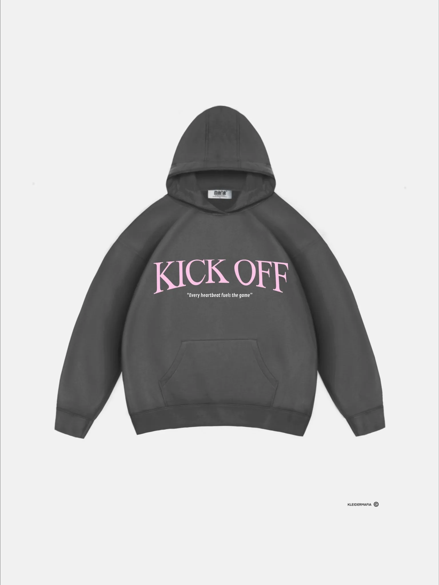Oversize "KICK OFF" Hoodie - Anthracite