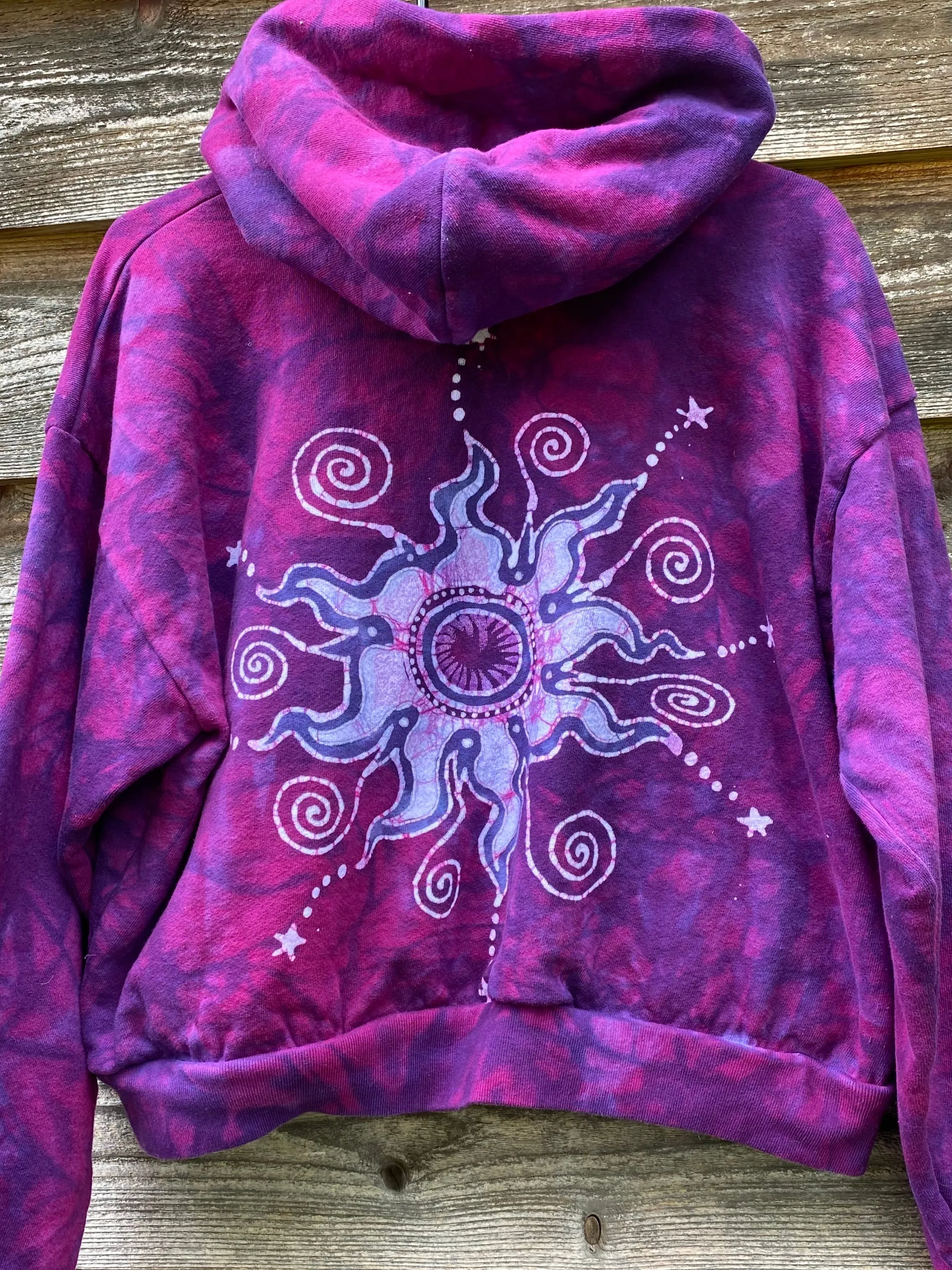 Pomegranate Star Tuxedo Flames Handmade Batik Hoodie