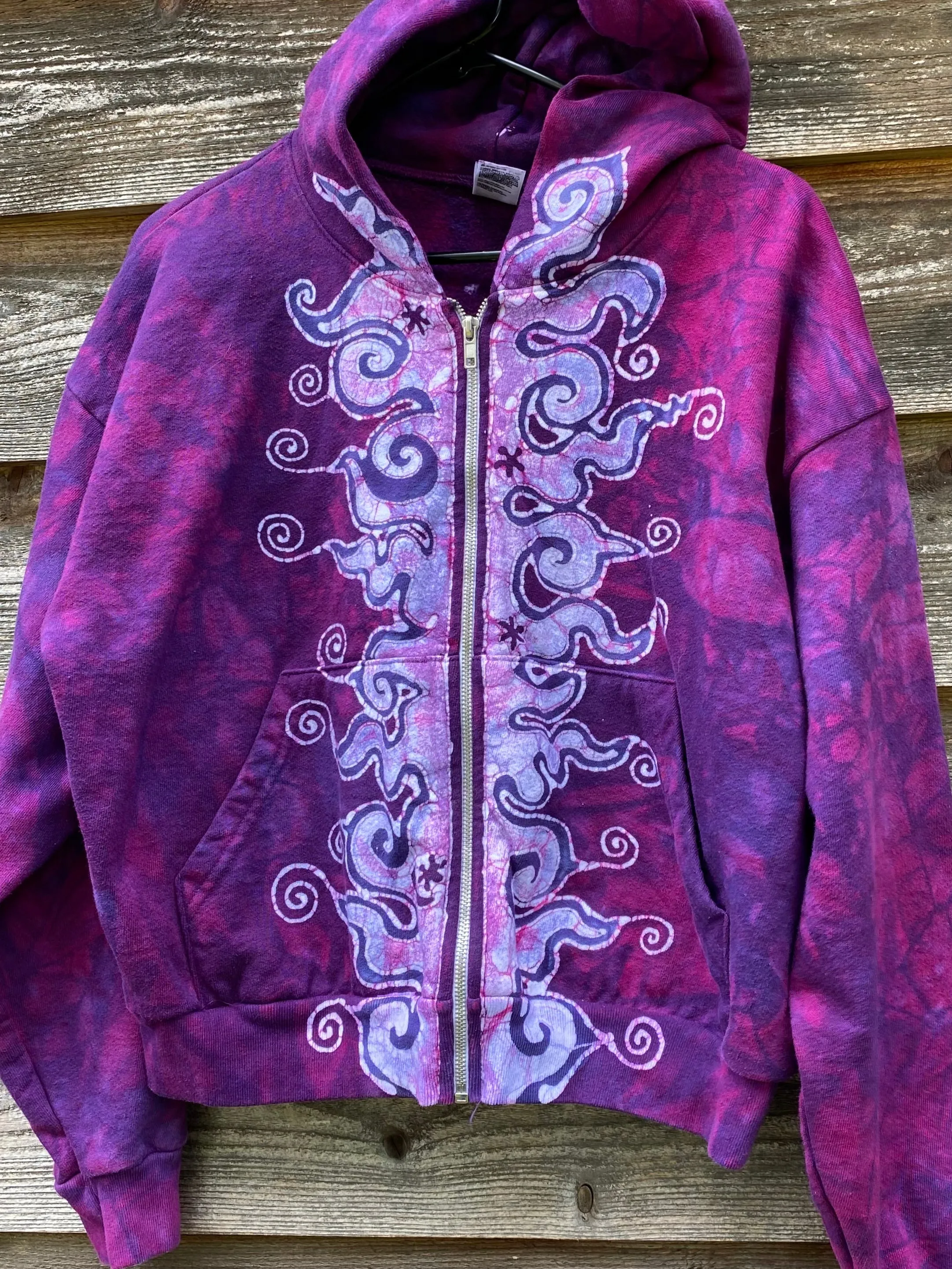 Pomegranate Star Tuxedo Flames Handmade Batik Hoodie