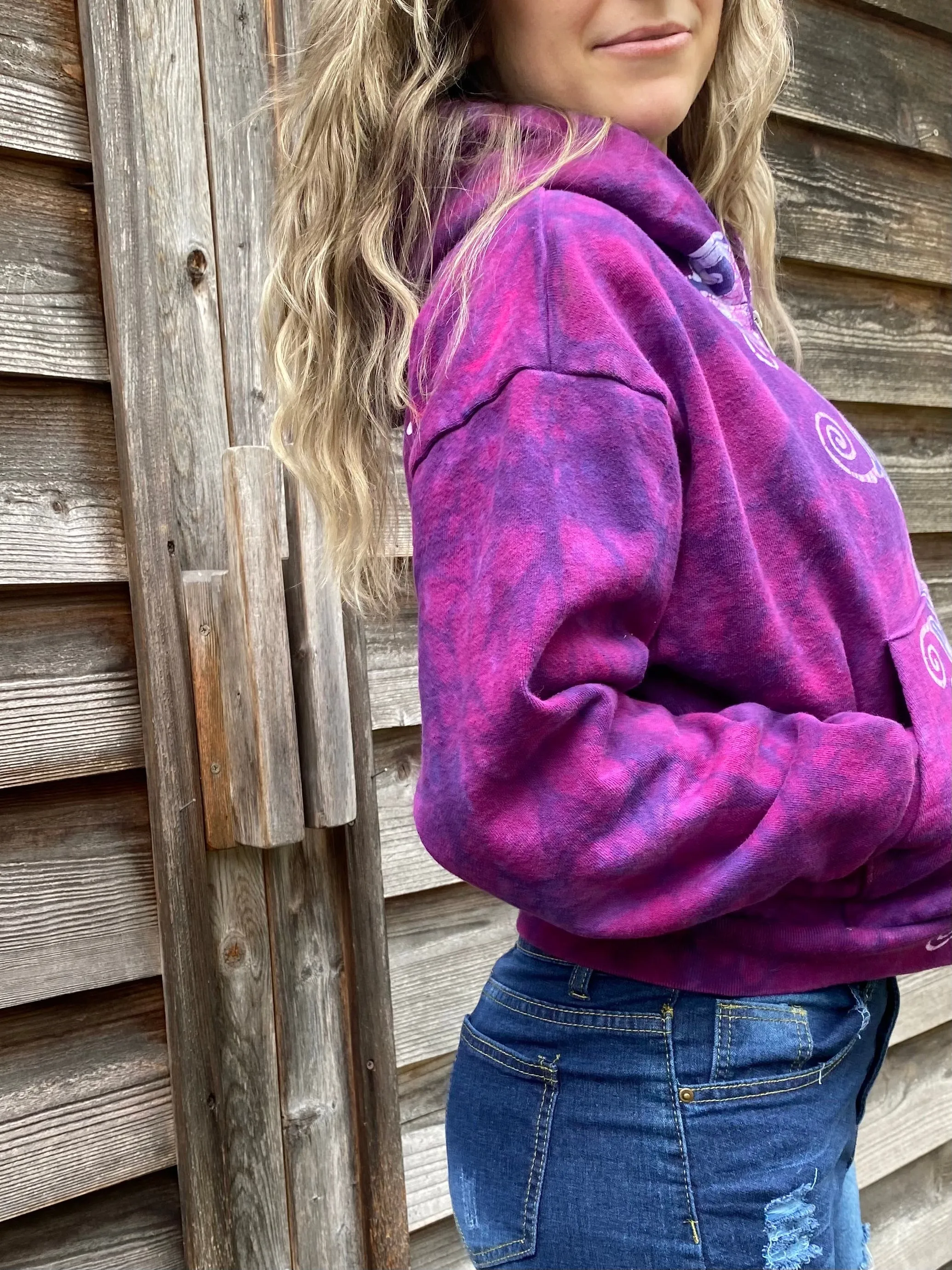 Pomegranate Star Tuxedo Flames Handmade Batik Hoodie