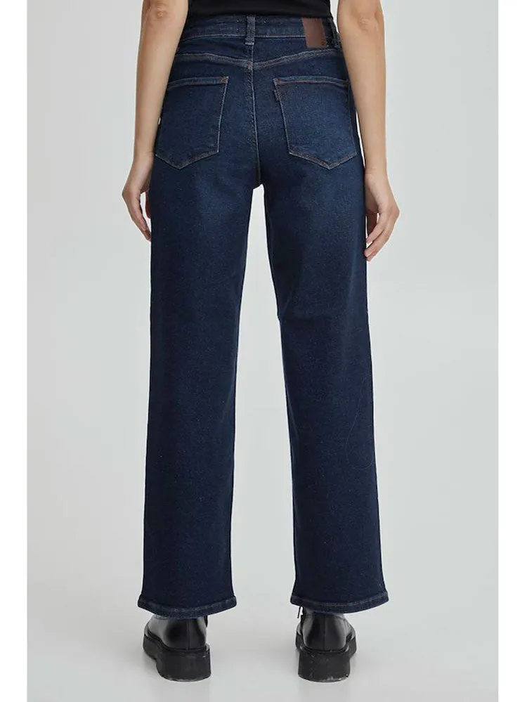 Pulz PzLiva Wide Leg Jeans Dark Blue