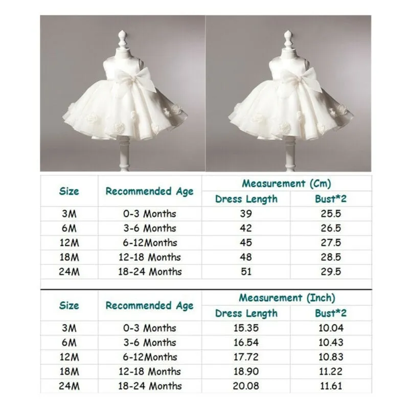 "Lauren" White Chiffon Dress With Big Bow