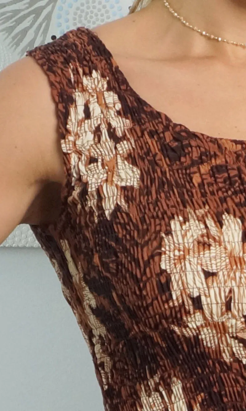 Rayon Dress Singlet Smock Orchid Brown
