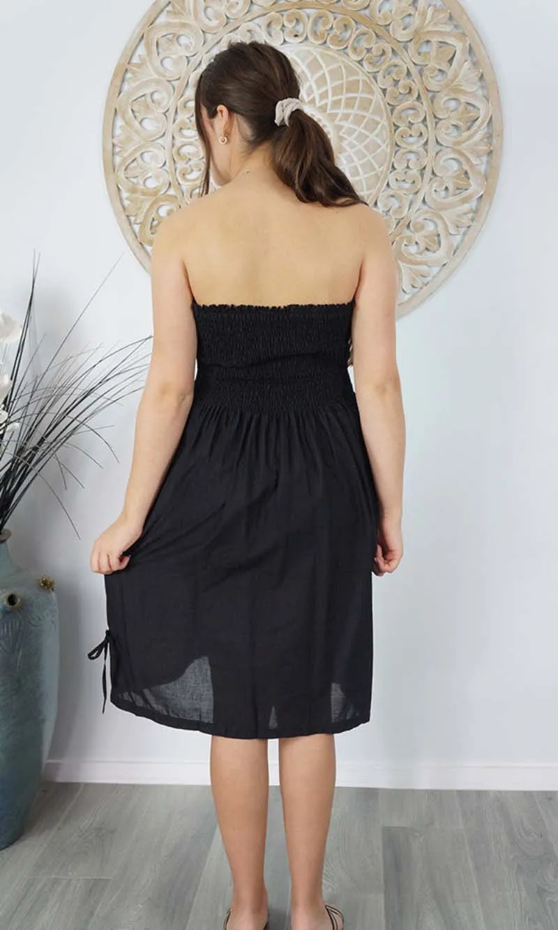 Rayon Dress Smock Plain Black