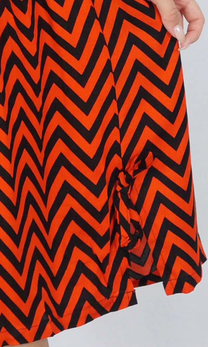 Rayon Dress Smock Zig Zag Orange