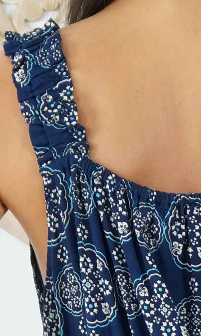 Rayon Dress Sunrise Katmandu Navy