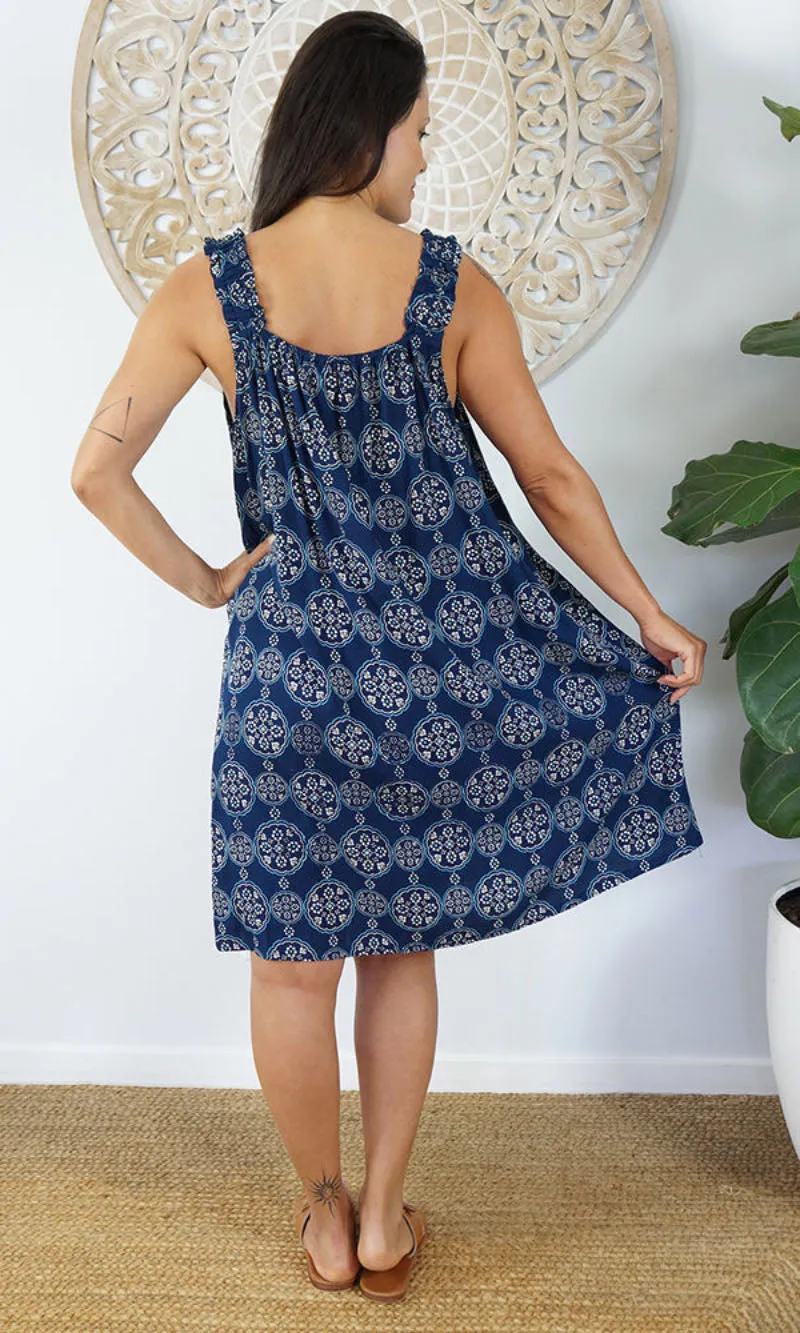 Rayon Dress Sunrise Katmandu Navy