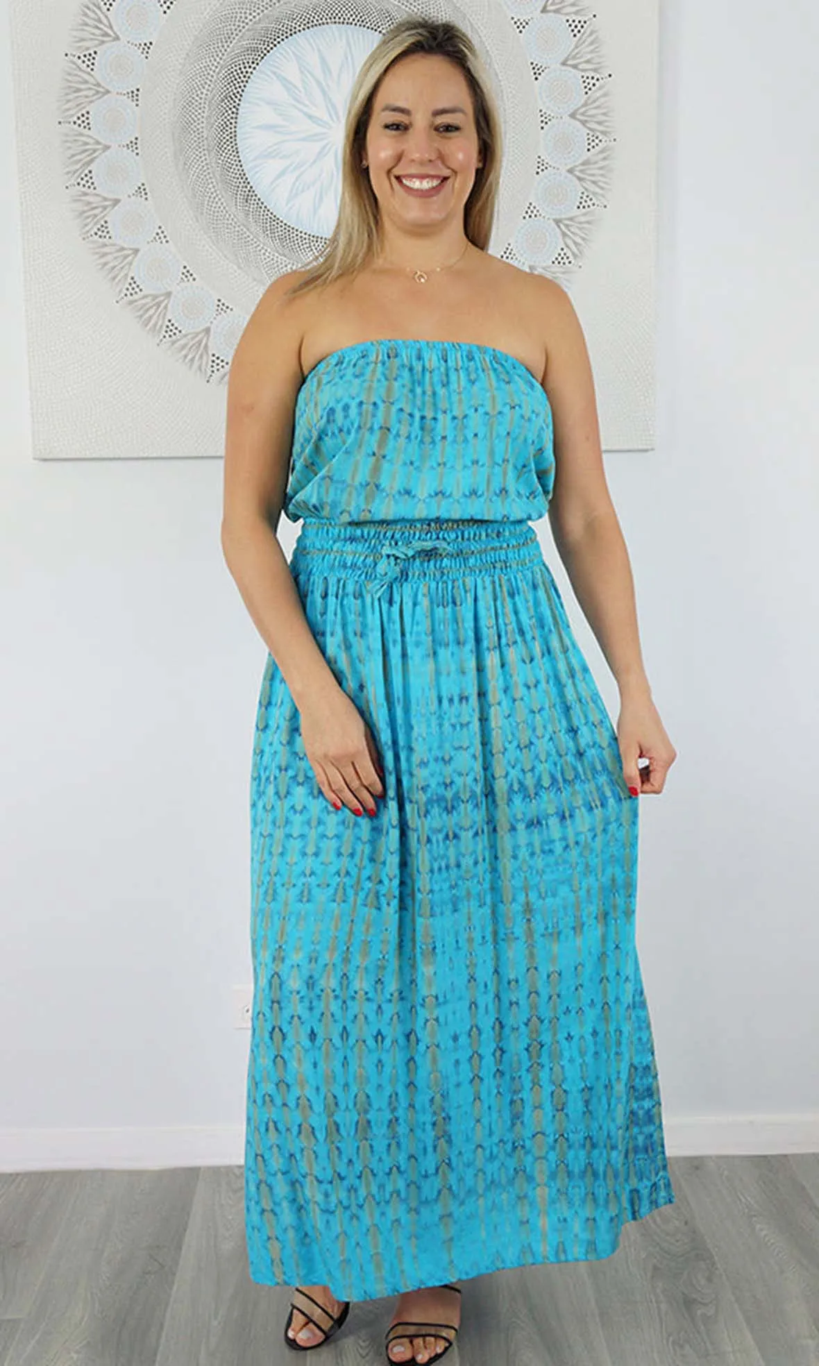Rayon Dress Tube Crackle Tie Dye, More Colours