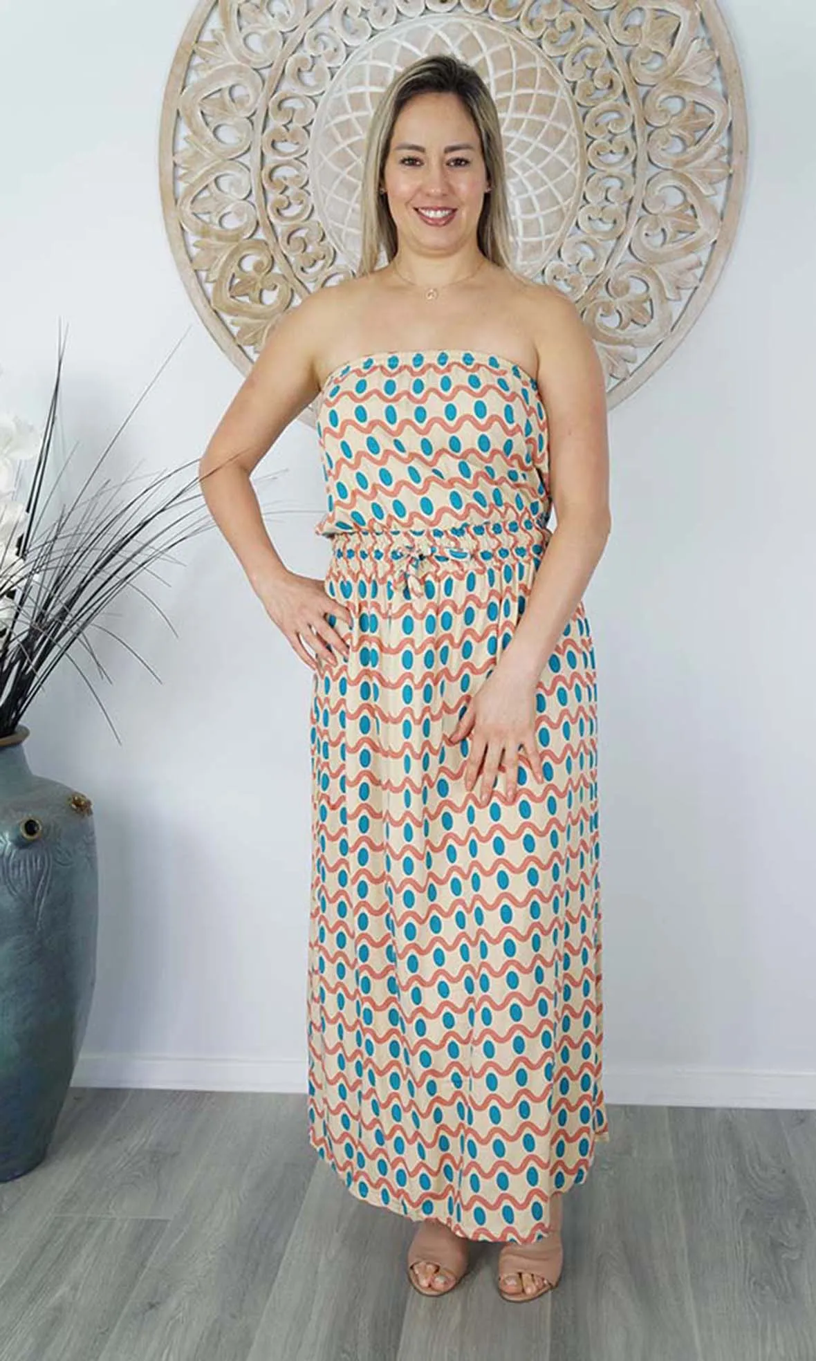 Rayon Dress Tube Waves, More Colours