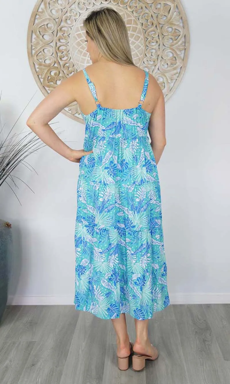 Rayon Dress TwiggyTropical Leaves, More Colours