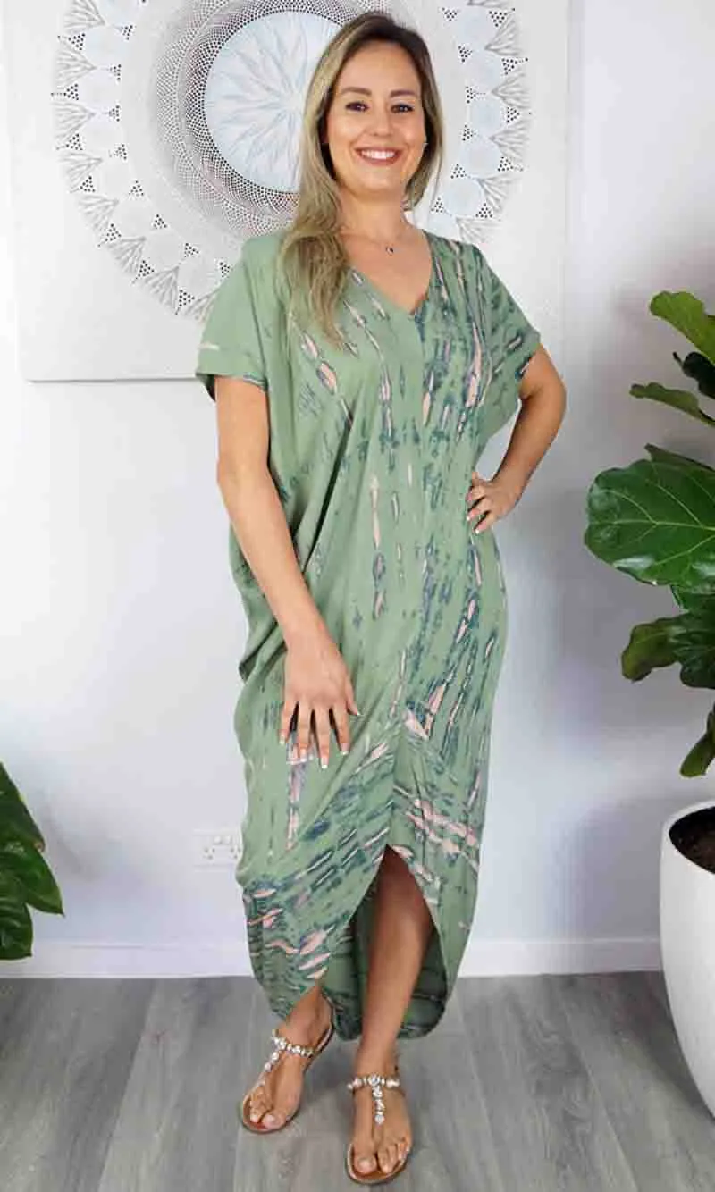 Rayon Kaftan Frilled Toga Tie Dye, More Colours