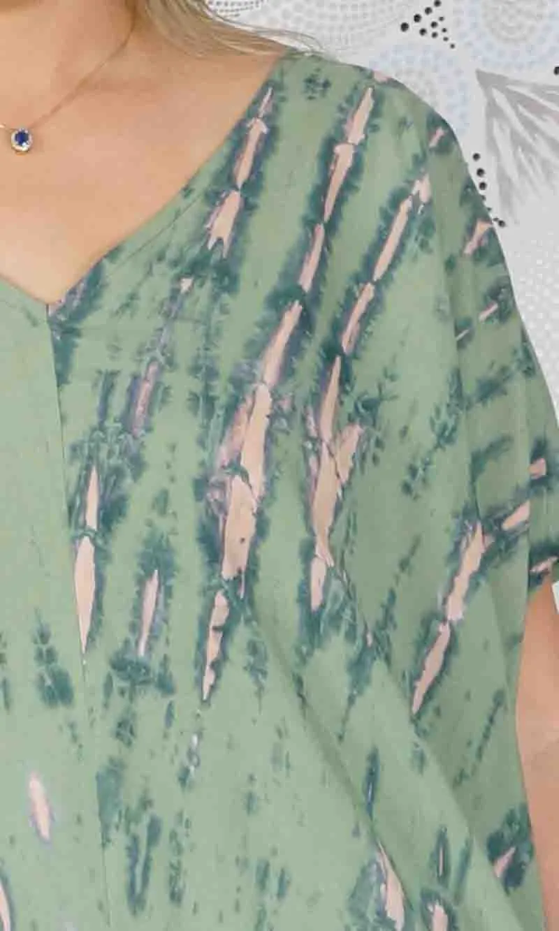 Rayon Kaftan Frilled Toga Tie Dye, More Colours