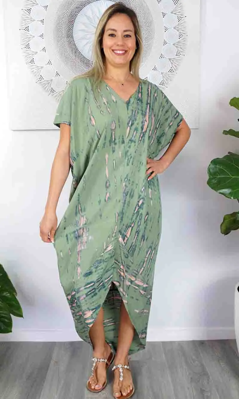 Rayon Kaftan Frilled Toga Tie Dye, More Colours