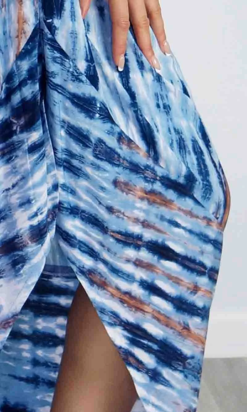 Rayon Kaftan Frilled Toga Tie Dye, More Colours