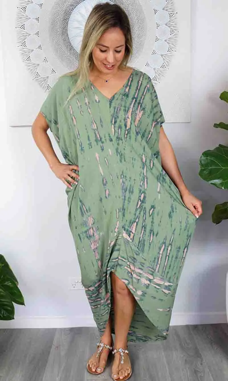 Rayon Kaftan Frilled Toga Tie Dye, More Colours