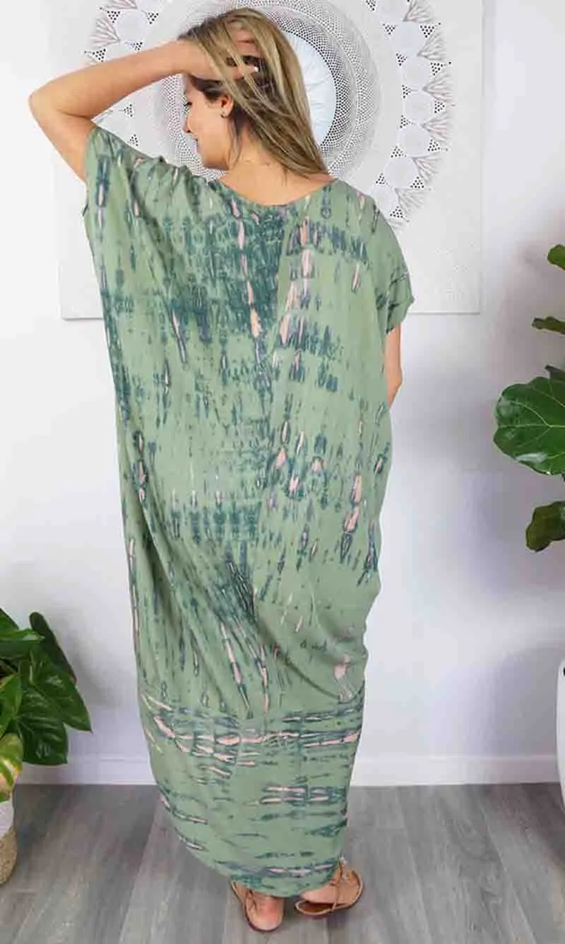 Rayon Kaftan Frilled Toga Tie Dye, More Colours