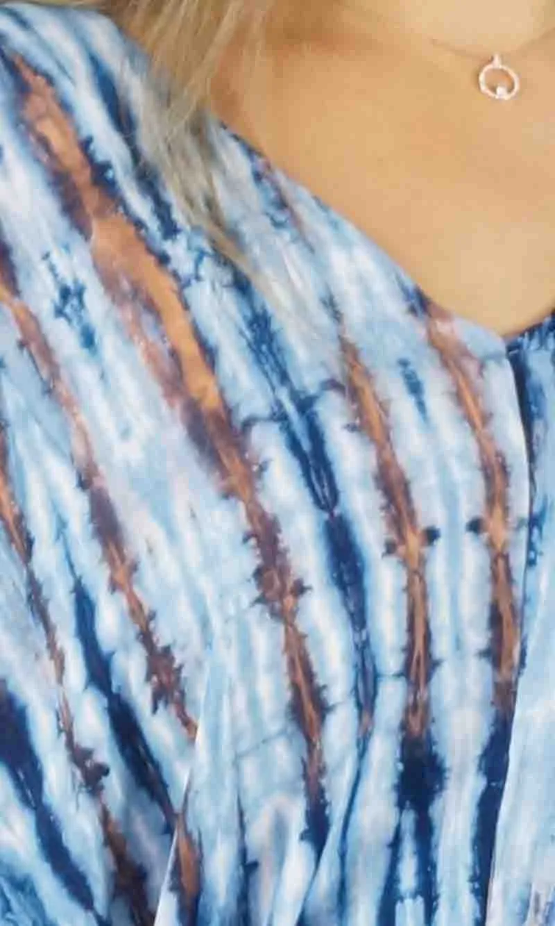 Rayon Kaftan Frilled Toga Tie Dye, More Colours