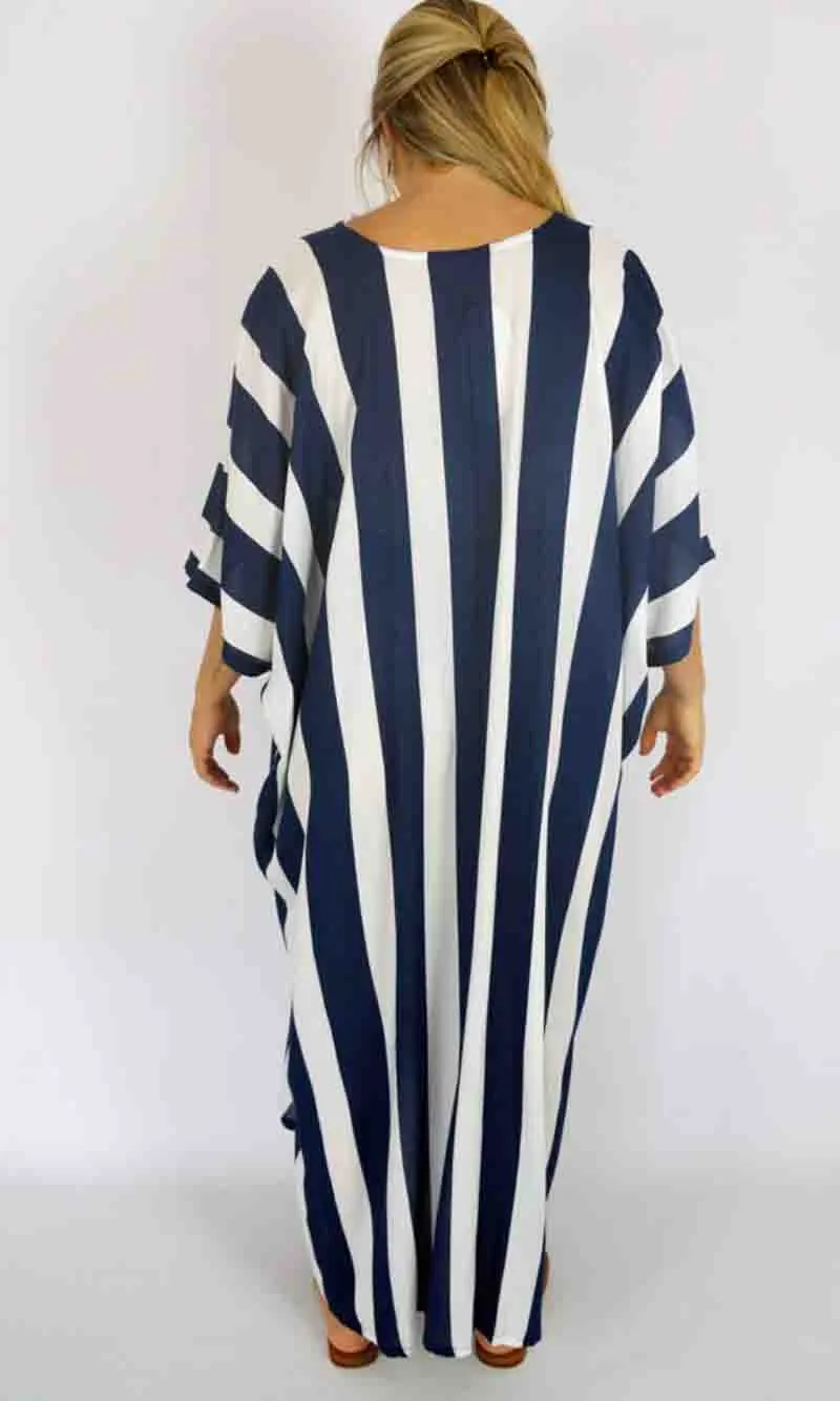 Rayon Kaftan Long Stripes, More Colours