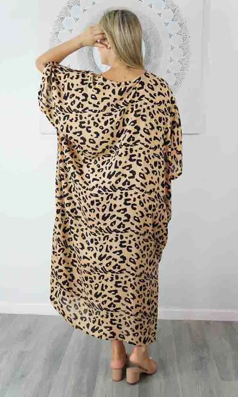 Rayon Kaftan Long Walnut, More Colours