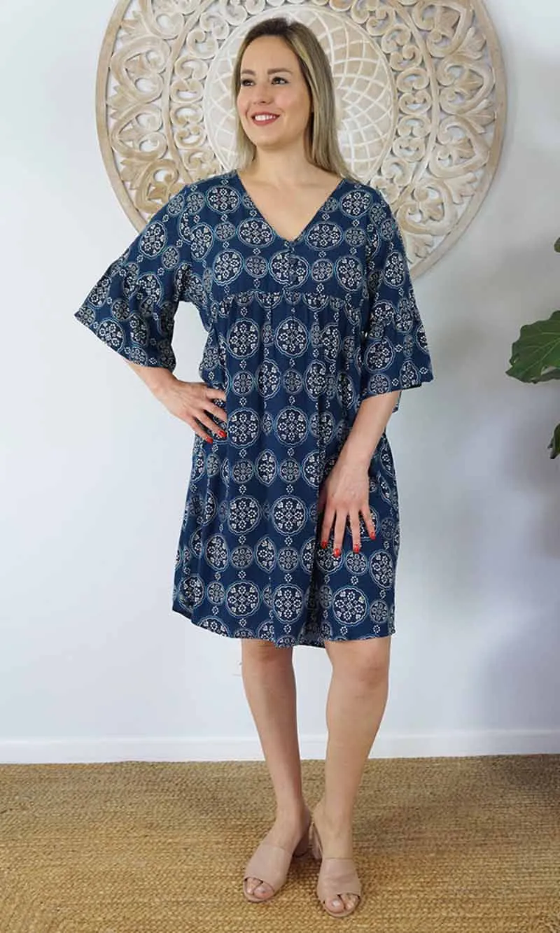 Rayon Millie Dress Katmandu Navy