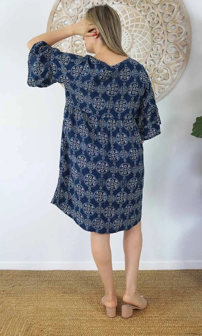 Rayon Millie Dress Katmandu Navy