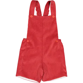 Red Corduroy Overall Set