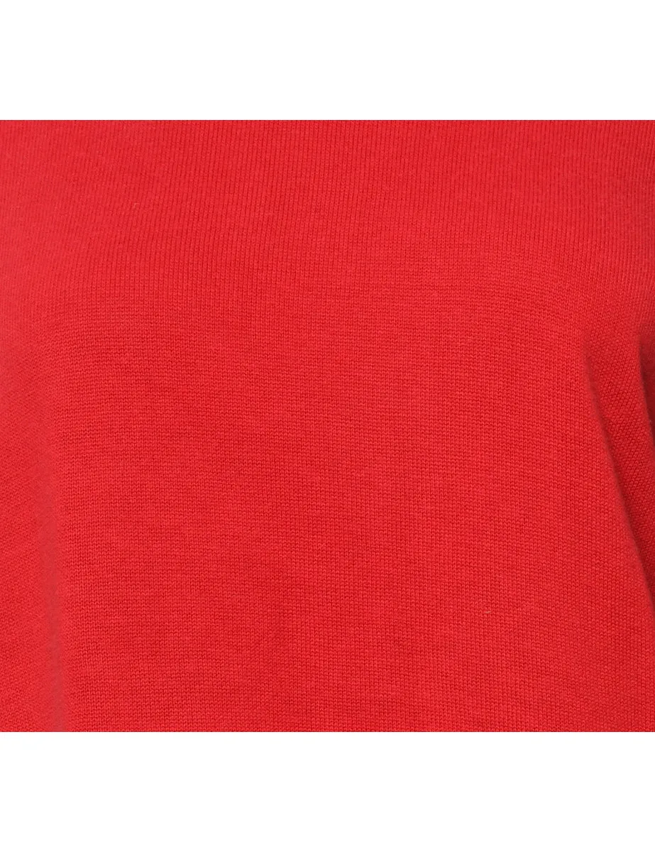 Red Turtleneck Jumper - M