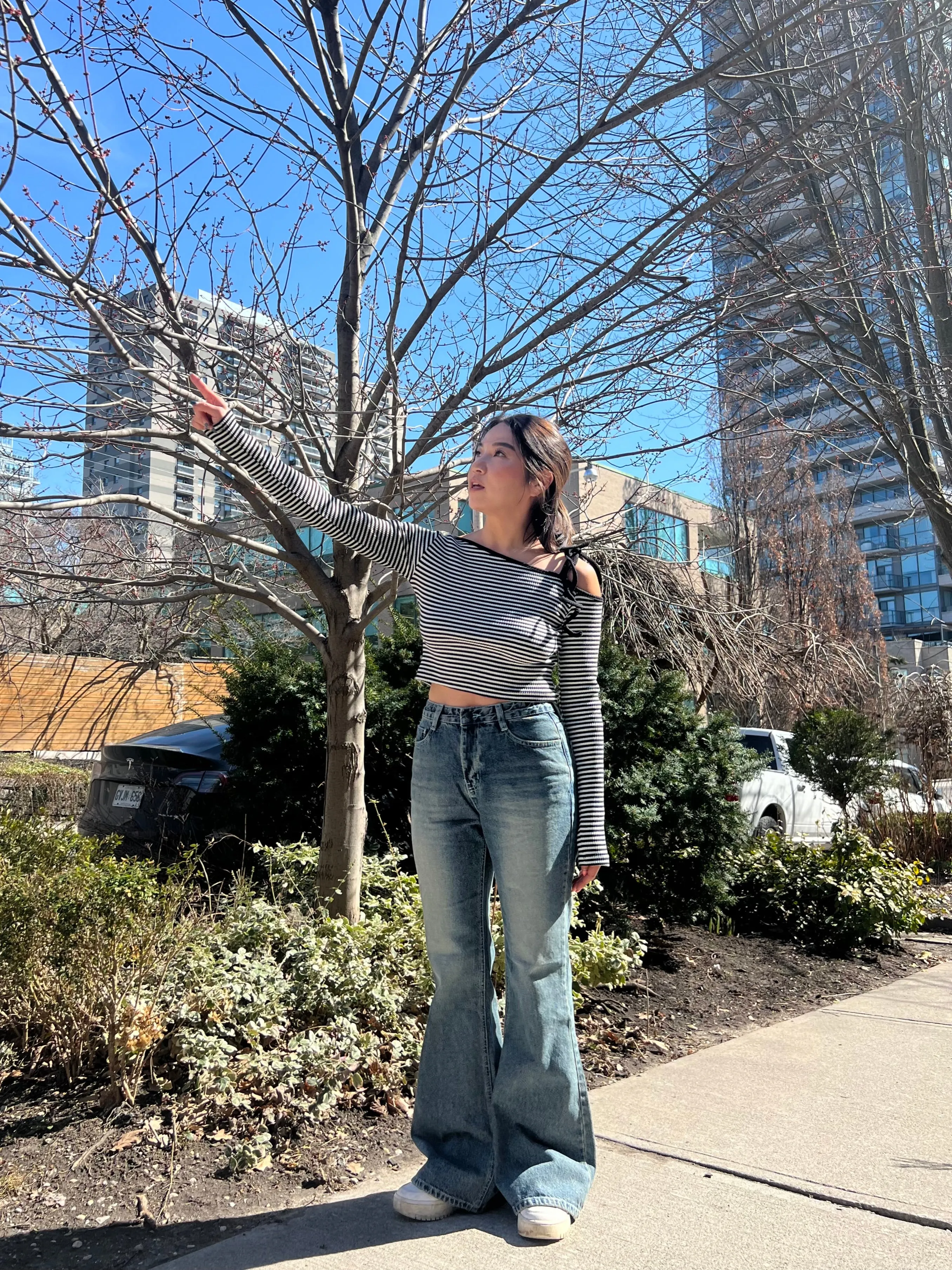 REICA Acid wash flare jeans