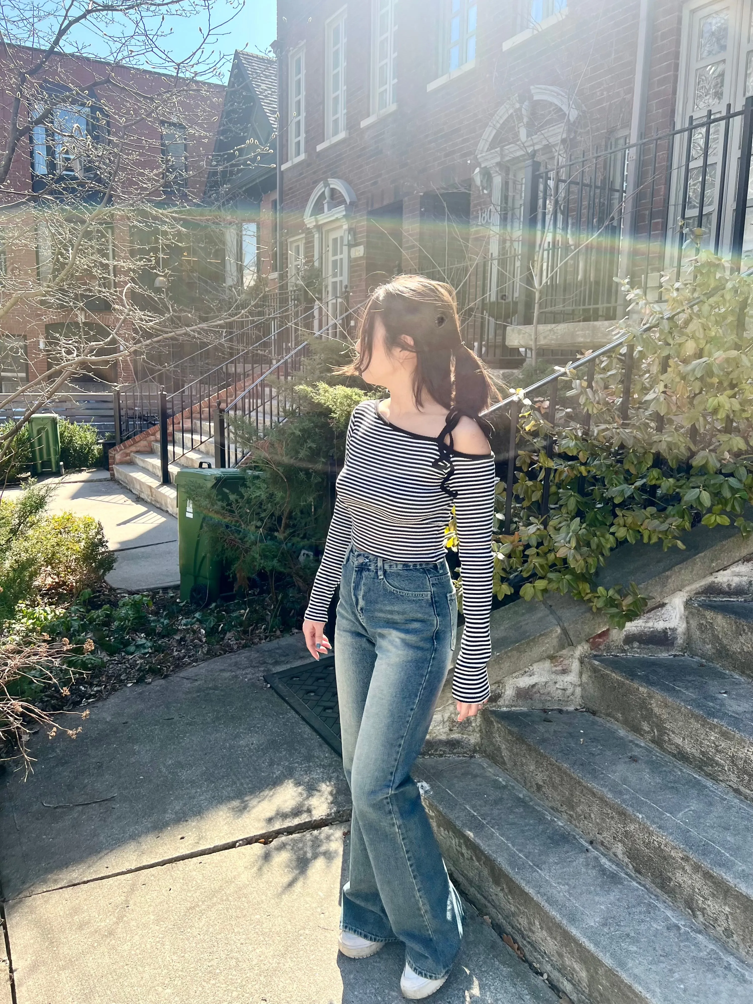 REICA Acid wash flare jeans