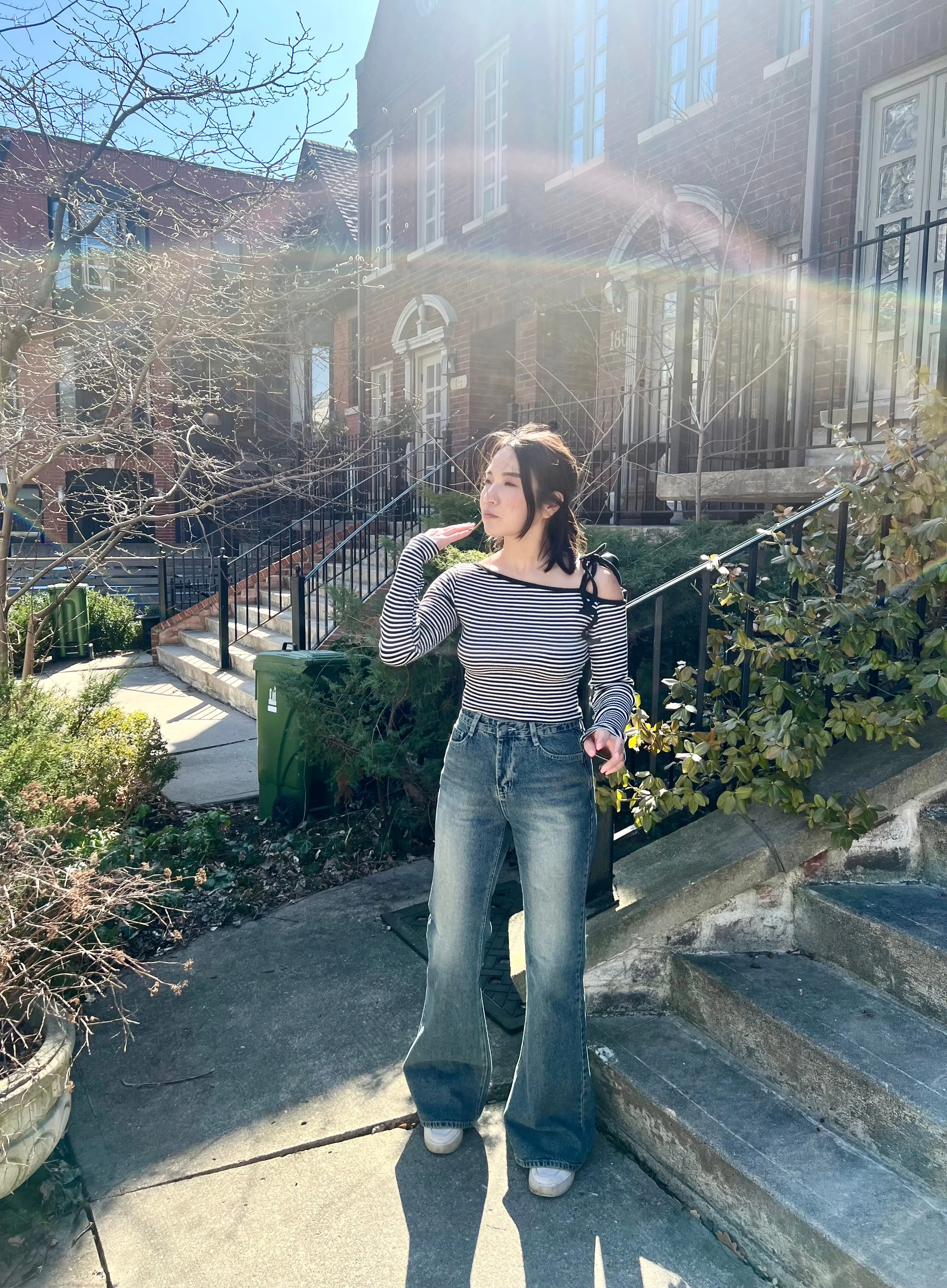 REICA Acid wash flare jeans