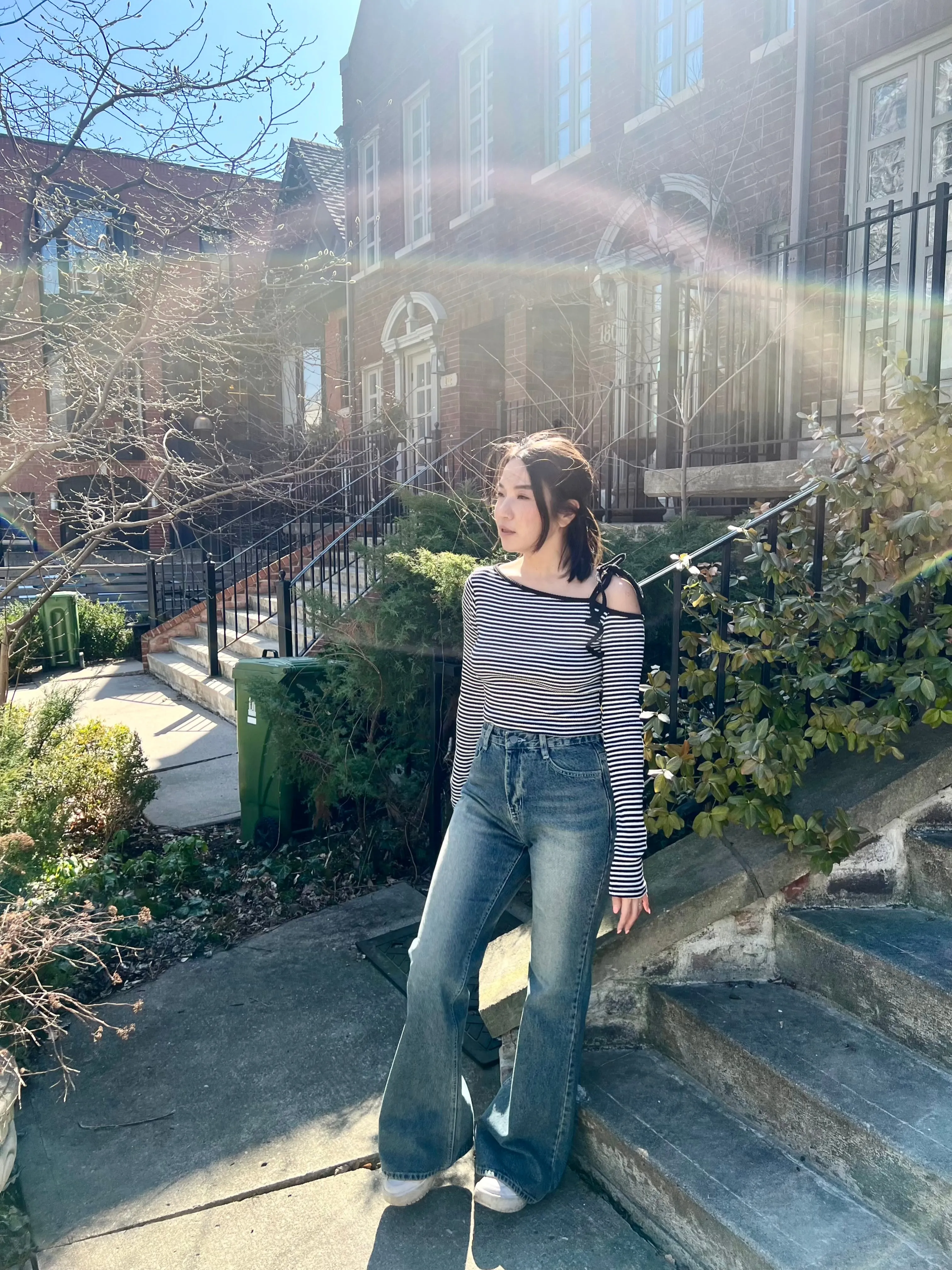 REICA Acid wash flare jeans