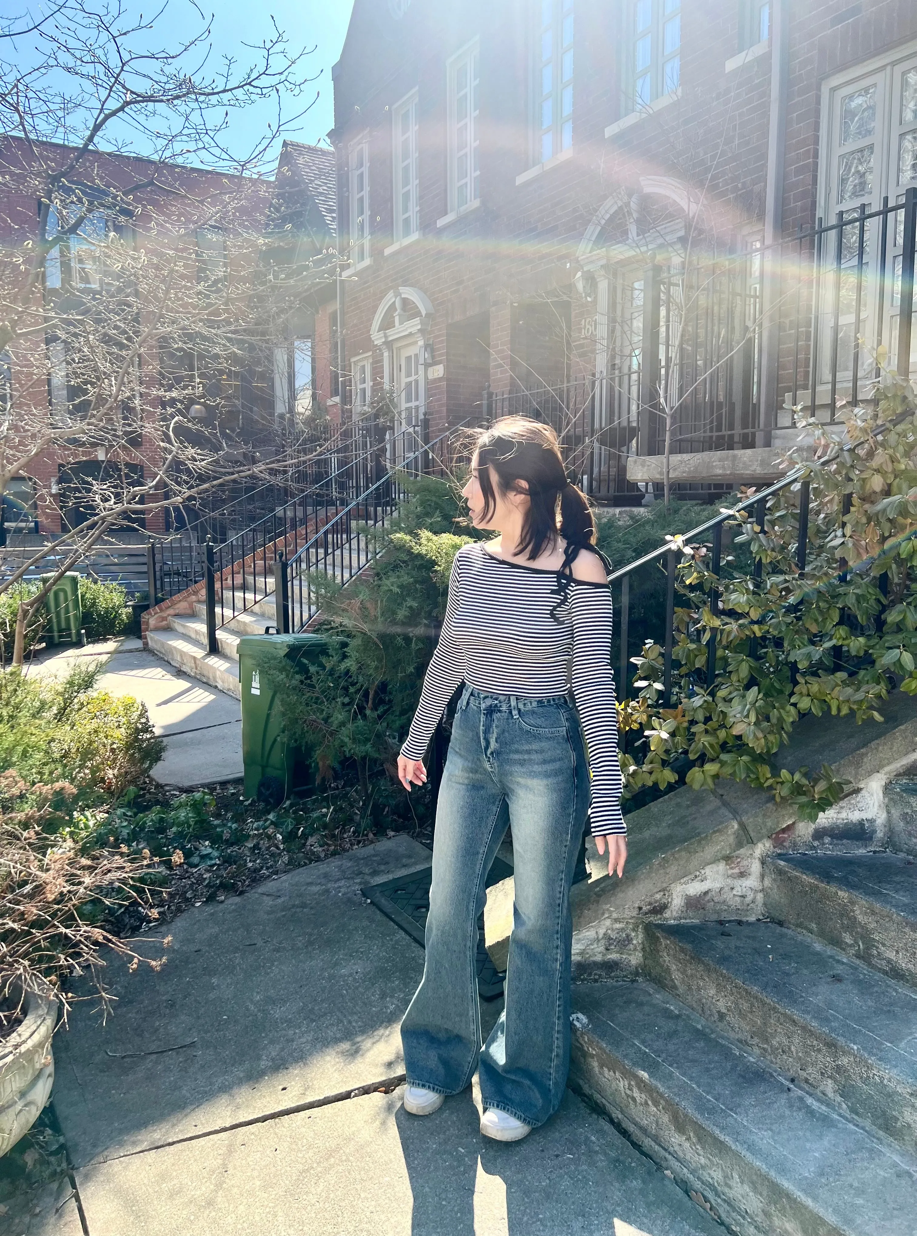 REICA Acid wash flare jeans