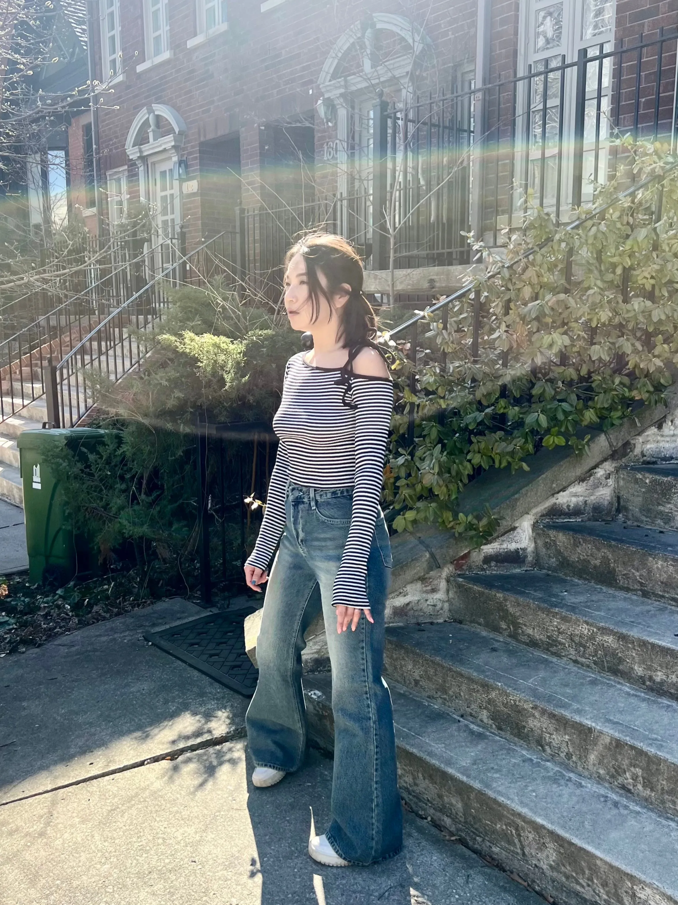 REICA Acid wash flare jeans