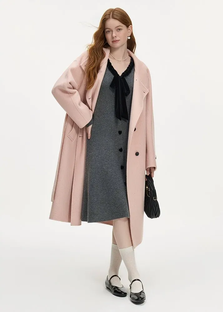 RIBBON TIE V-NECK KNIT DRESS