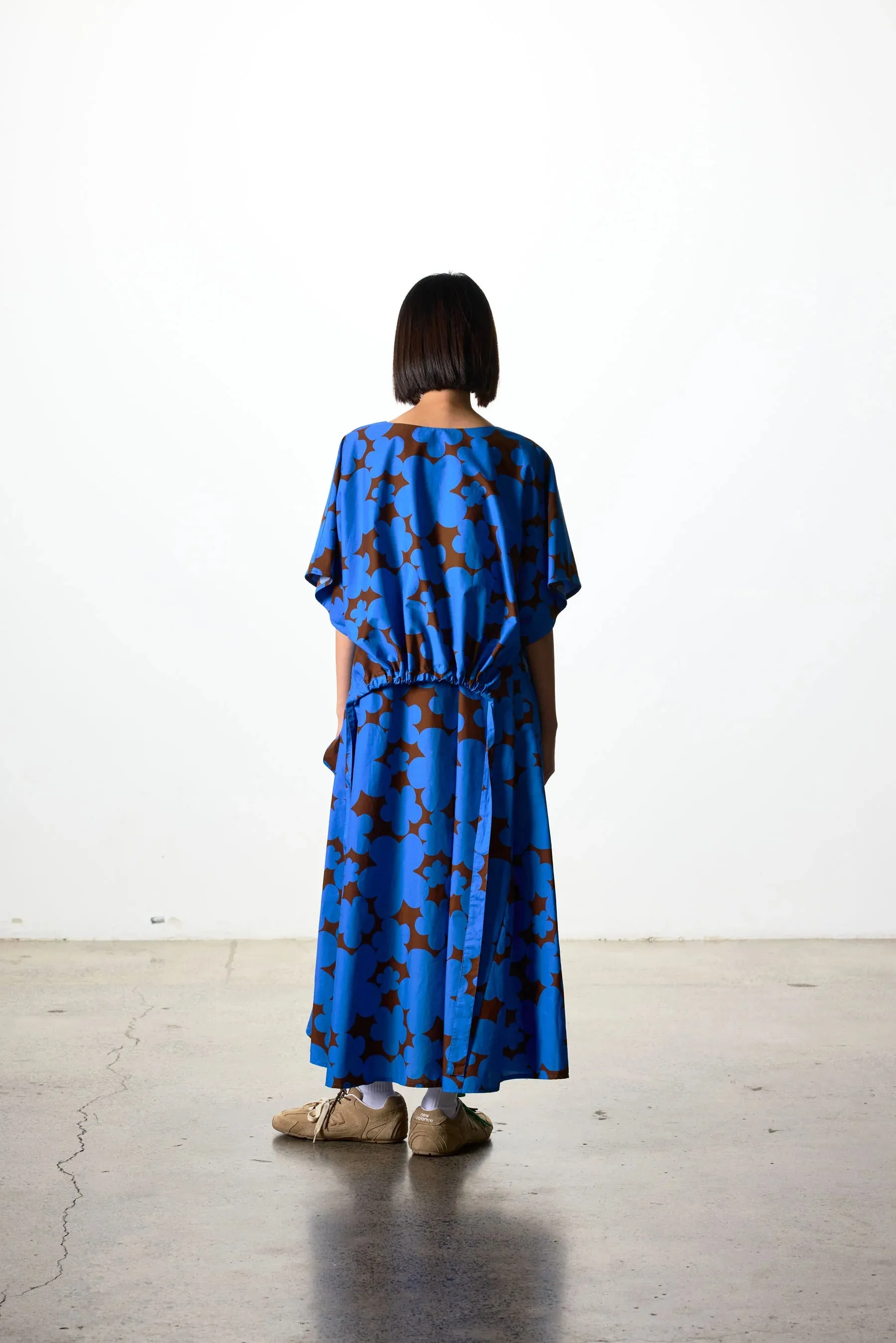 Ricochet Lowen Dress Brown & Blue Flower