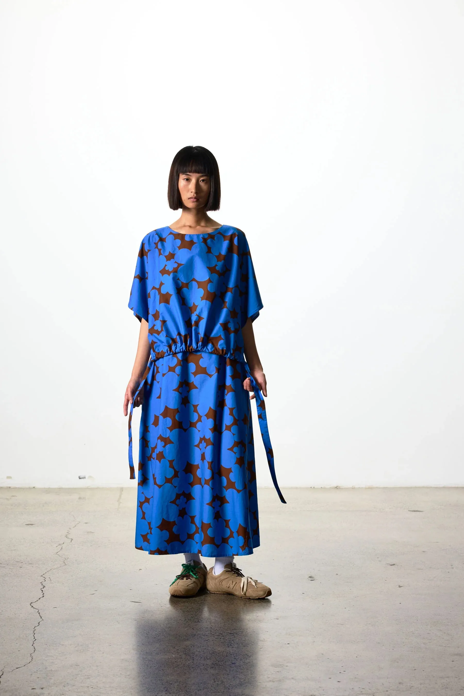 Ricochet Lowen Dress Brown & Blue Flower