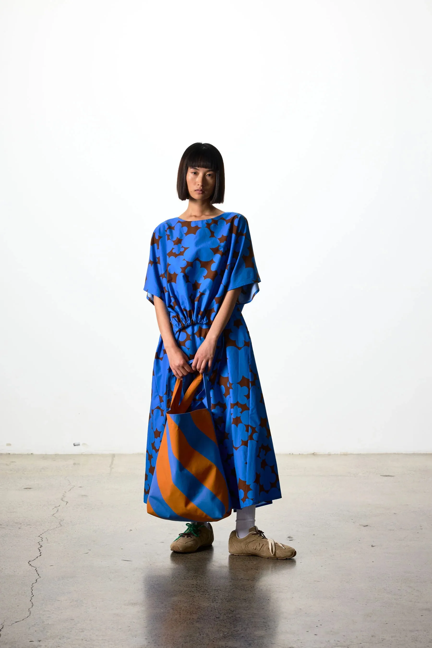 Ricochet Lowen Dress Brown & Blue Flower