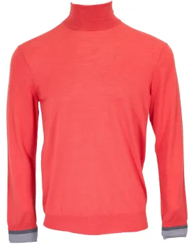 RONALD MERINO TURTLENECK SWEATER IN GERANIUM