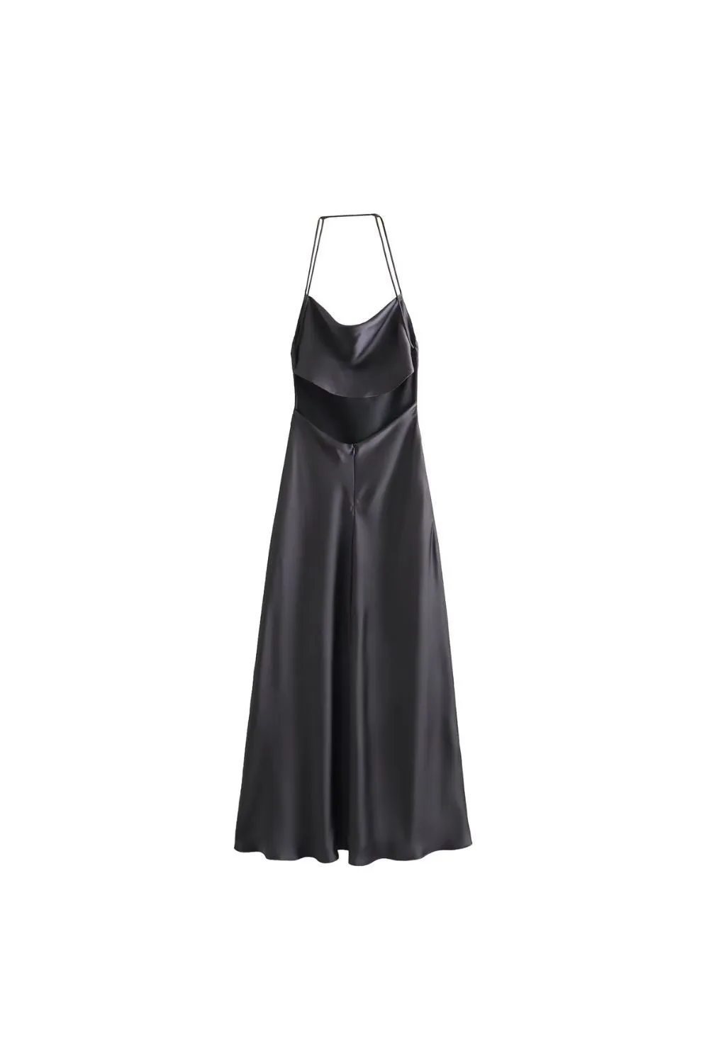 'Ruby' Halter Neck Satin Slip  Dress