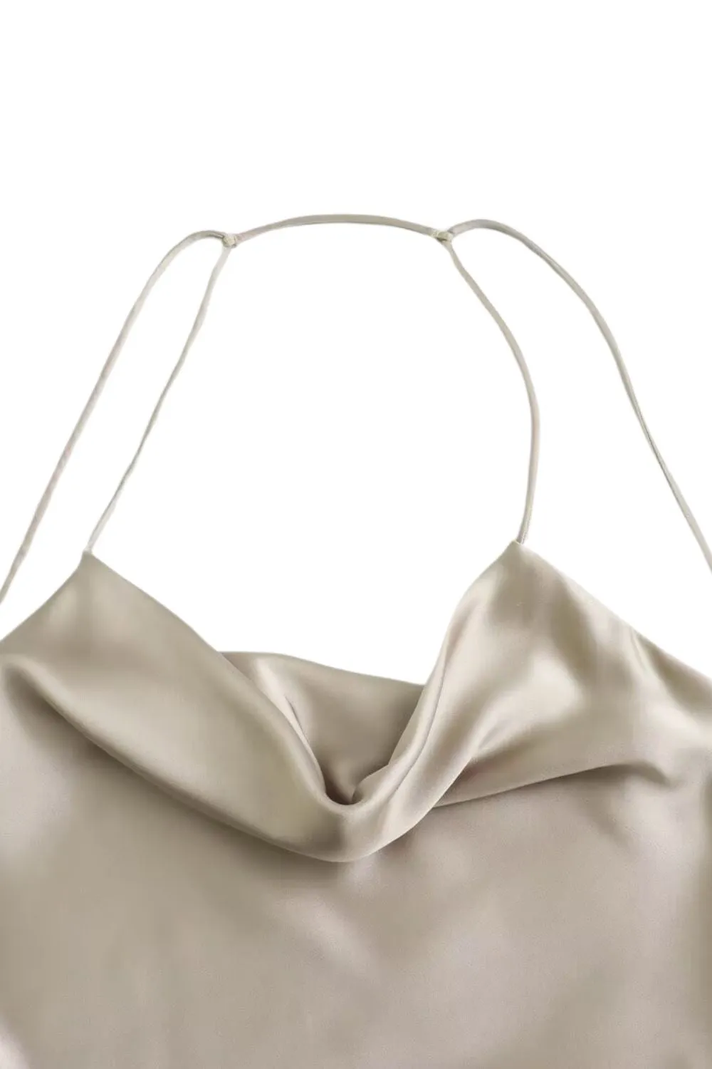 'Ruby' Halter Neck Satin Slip  Dress