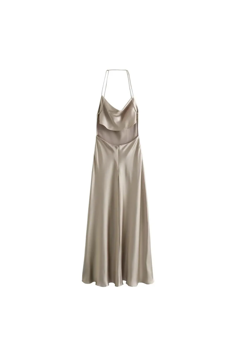 'Ruby' Halter Neck Satin Slip  Dress