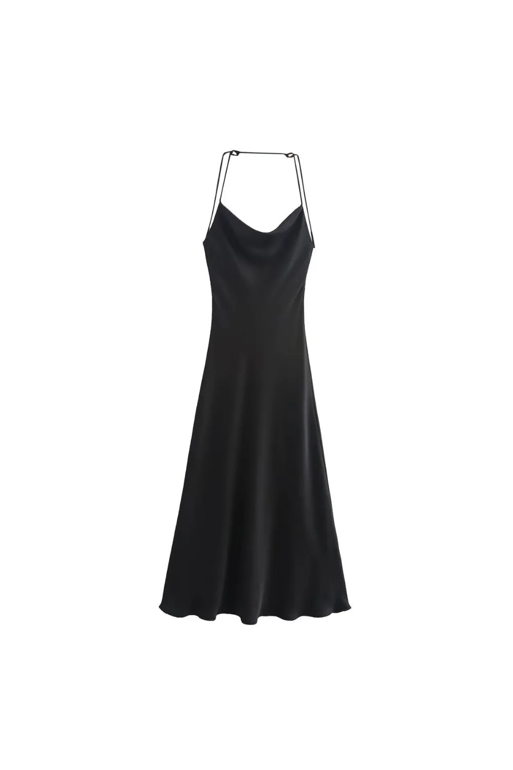 'Ruby' Halter Neck Satin Slip  Dress