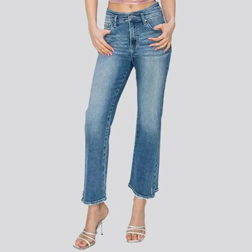 Sanded classic jeans
 for women