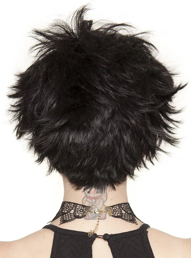 Sassi Short Spikey Black Womens Fashion Wig