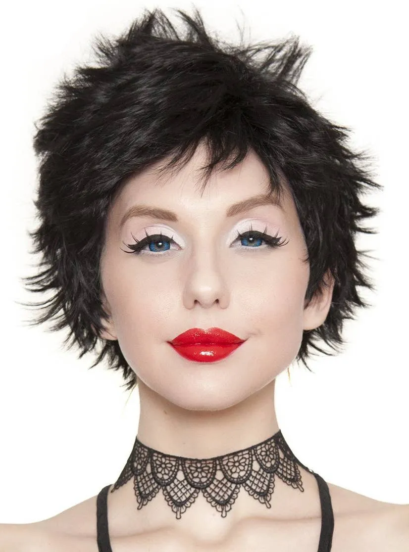 Sassi Short Spikey Black Womens Fashion Wig
